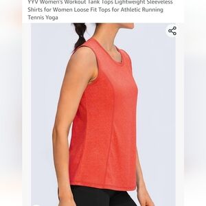 Slevless  loose fit athletic top size medium in orange tennis yoga new with tags